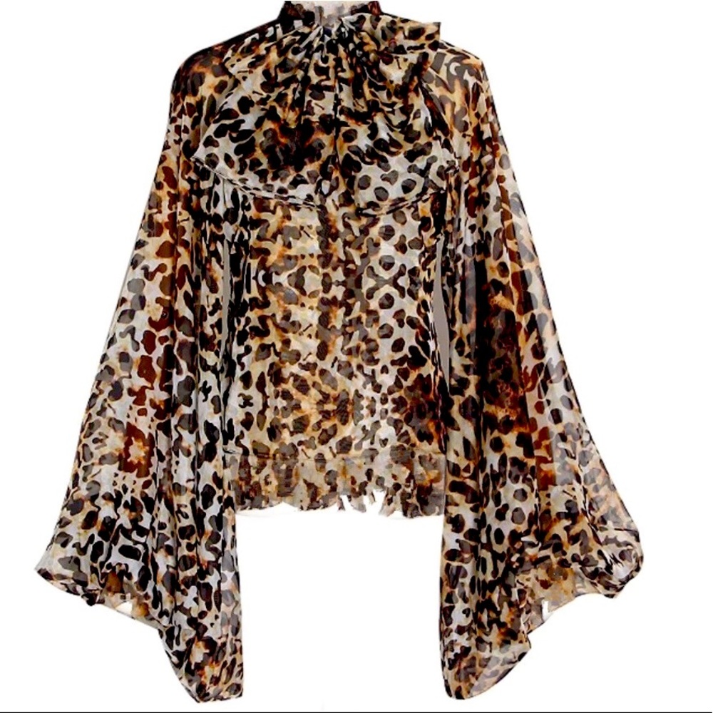 Leopard print batwing shirt - Picture 3 of 4